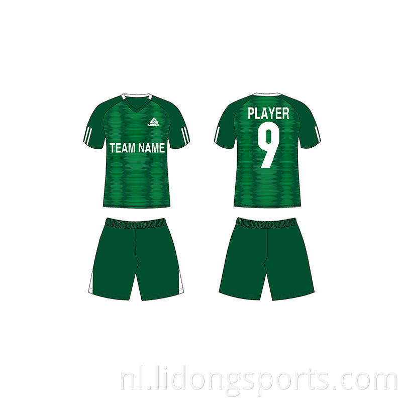 Lidong Custom Design Logo goedkoop volledig set kit voetbal uniform OEM nieuw model sublimatie printen voetbalshirt